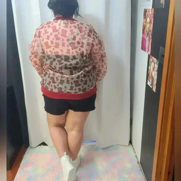 Plus Size/Straight Size Sheer Jacket with Cowboy Boots - Picture 3 of 6